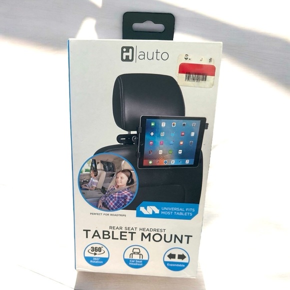New iH Auto Rear Seat Headrest Tablet Mount | Universal Fit - Picture 2 of 4